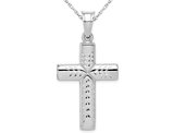 Sterling Silver Reversible Diamond-Cut Cross Pendant Necklace with Chain